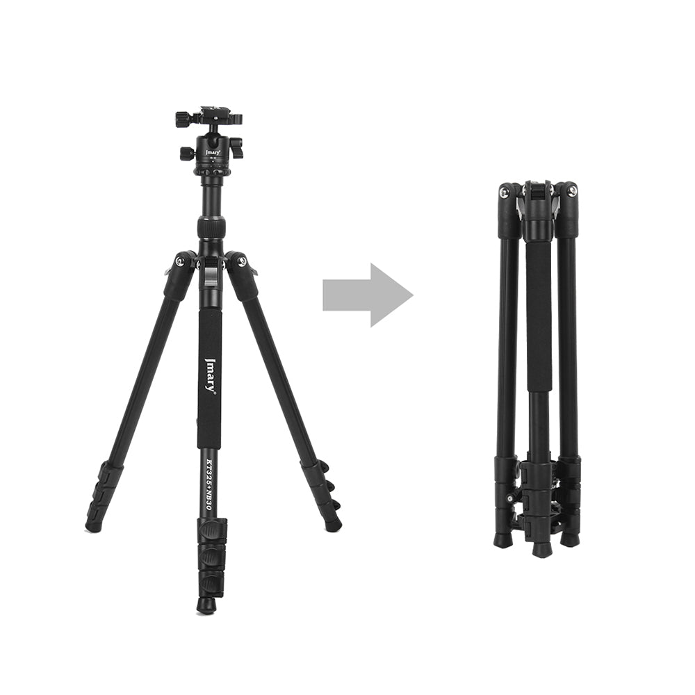 Jmary KT3255NB30 3 Kademeli 164.5cm Fonksiyonel Ayrılabilir Monopod Tasarım Başlıklı Tripod Siyah