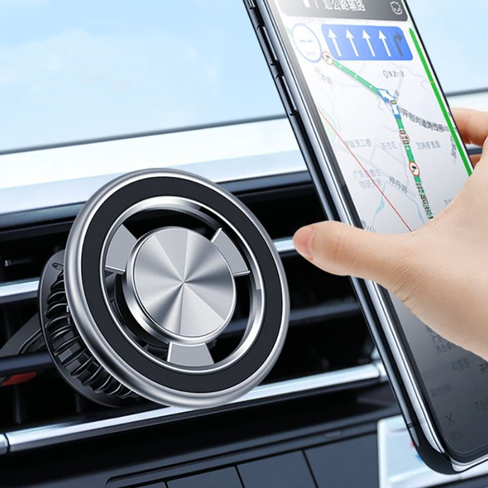 Jmary MH-77 Magnetik 360 Derece Oynar Başlıklı Telefon Tutucu Havalandırma Tasarım Gri