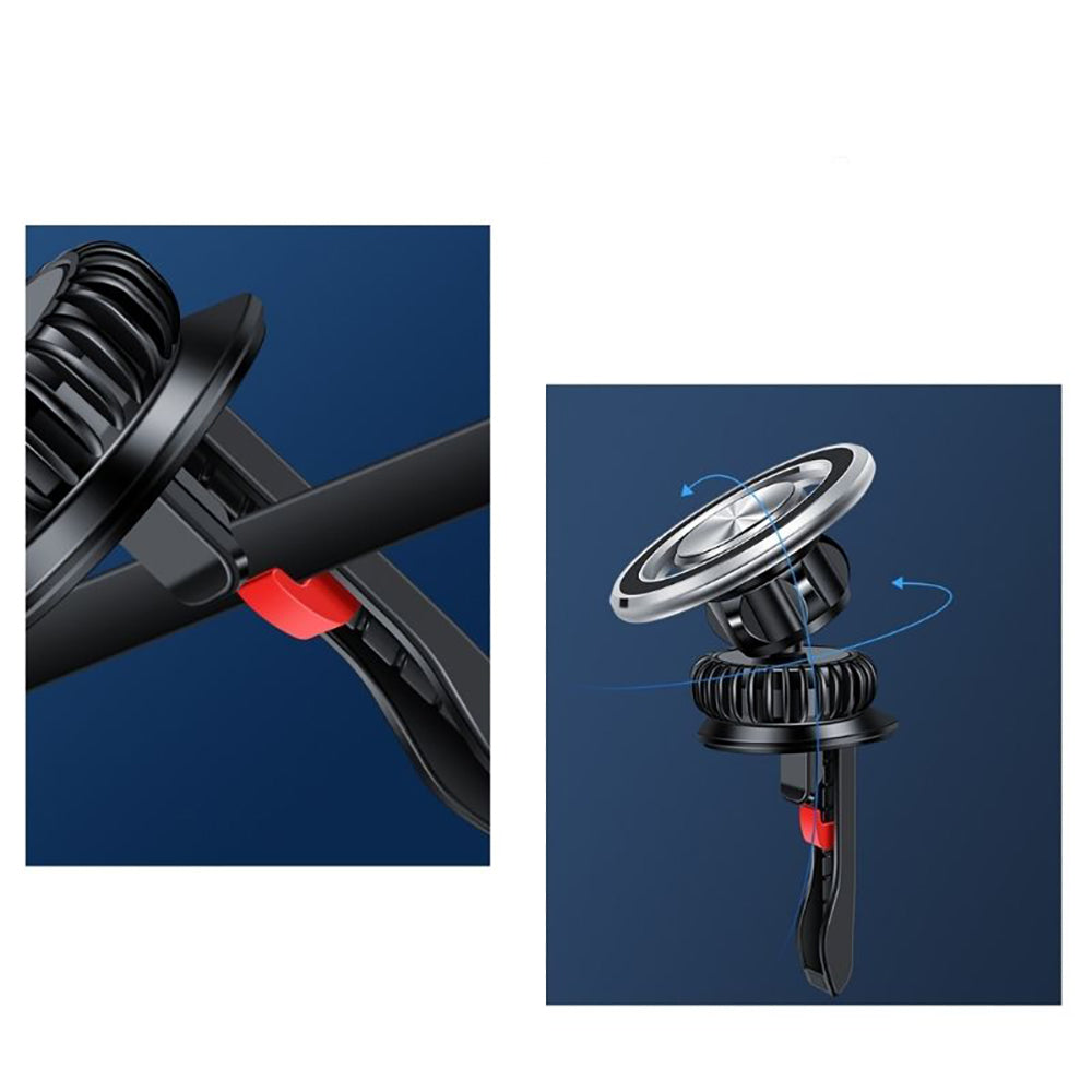 Jmary MH-77 Magnetik 360 Derece Oynar Başlıklı Telefon Tutucu Havalandırma Tasarım Gri