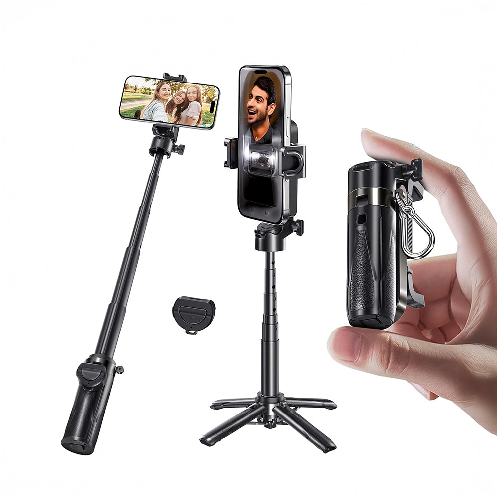 Jmary MT-18 360 Derece Dönebilen Kumandalı Selfie Çubuğu ve Tripod Siyah