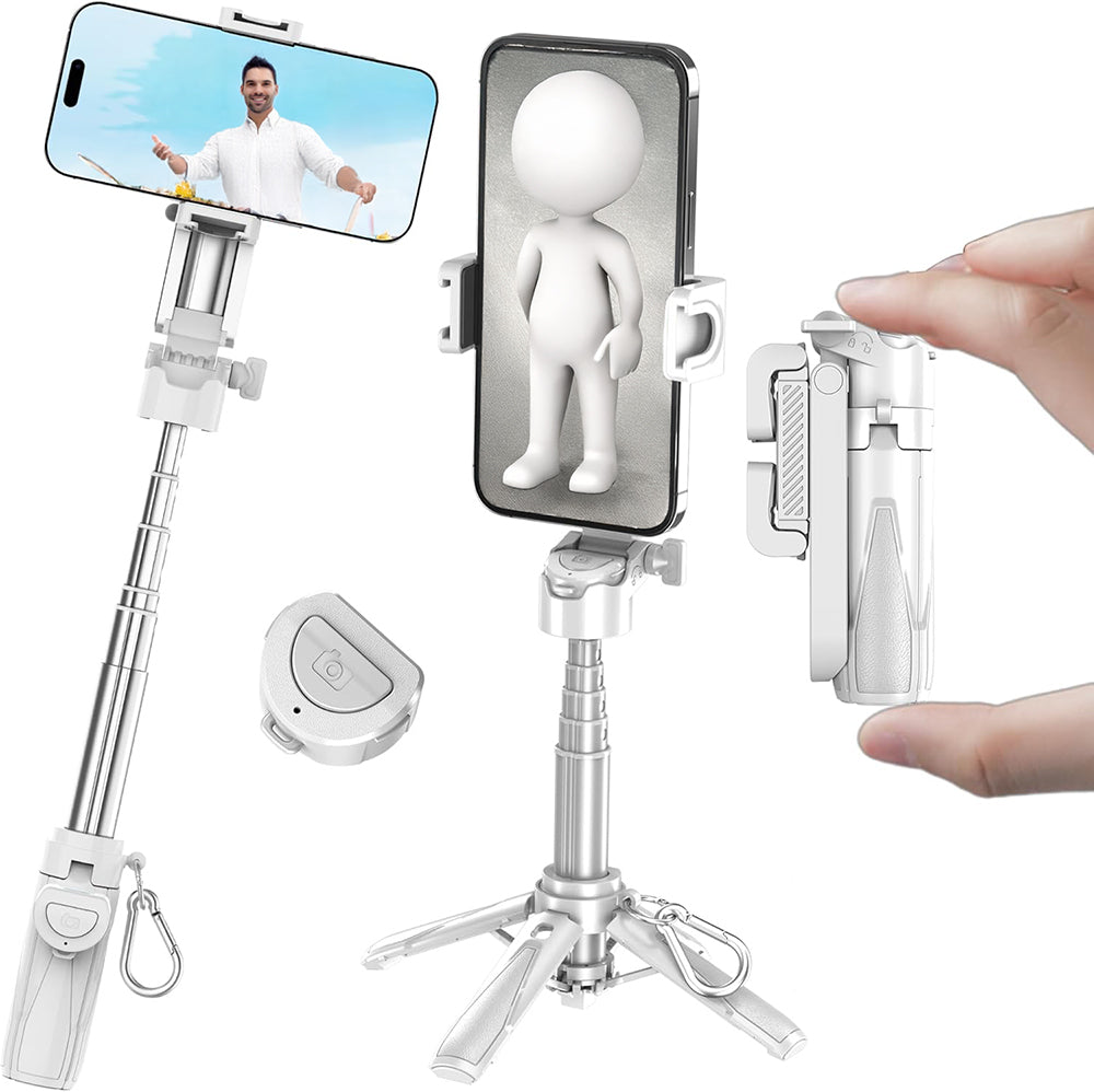 Jmary MT-18 360 Derece Dönebilen Kumandalı Selfie Çubuğu ve Tripod Beyaz