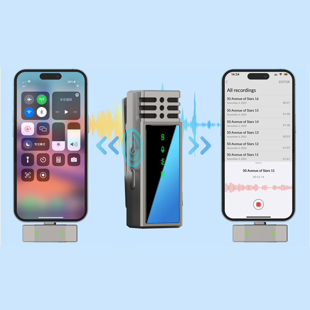 Jmary MW-15 Lightning Portlu Kablosuz Yaka Mikrofonu Gri