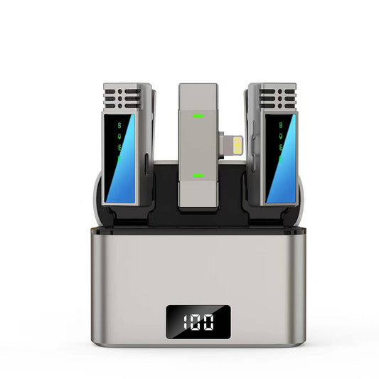 Jmary MW-15 Lightning Portlu Kablosuz Yaka Mikrofonu Gri