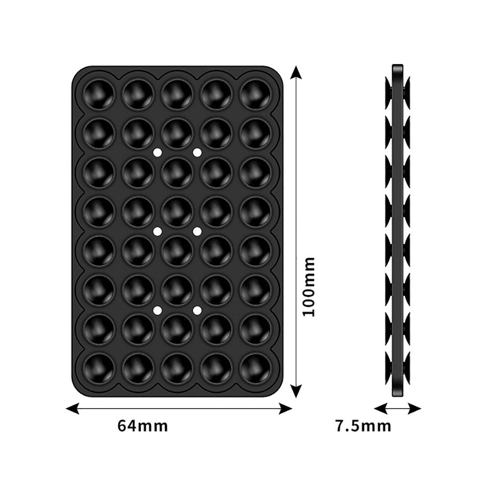 Square Kiss 01 Silicone Phone Holder Black