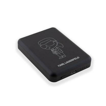 Karl Lagerfeld Led Işıklı Göstergeli M-safe Magnetik Orjinal Lisanslı Powerbank 5000 Mah Siyah