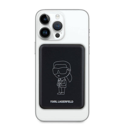 Karl Lagerfeld Led Işıklı Göstergeli M-safe Magnetik Orjinal Lisanslı Powerbank 5000 Mah Siyah