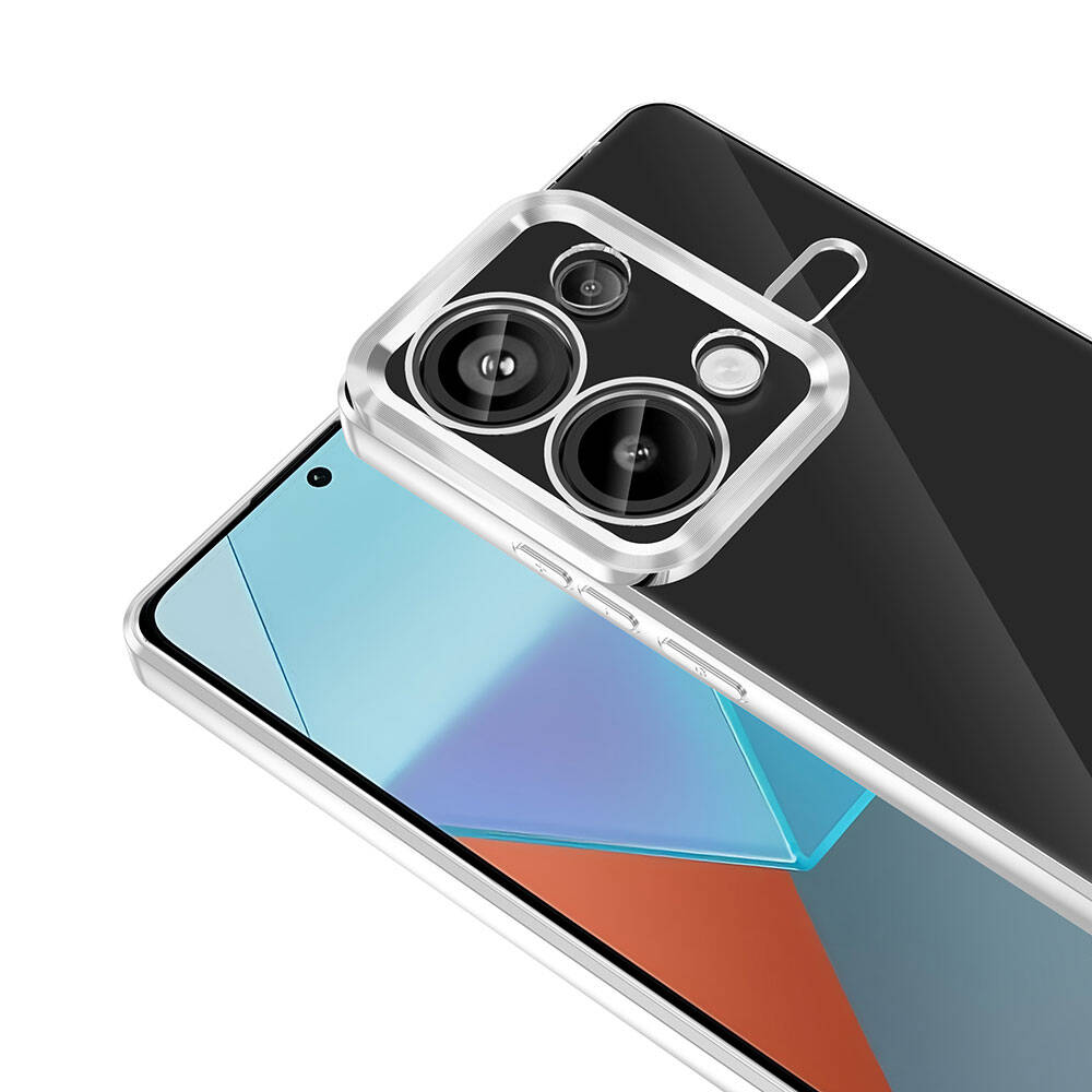 Xiaomi Redmi Note 13 Pro 4G Case Camera Protection Logo Showing Zore Omega Cover Deep Purple 