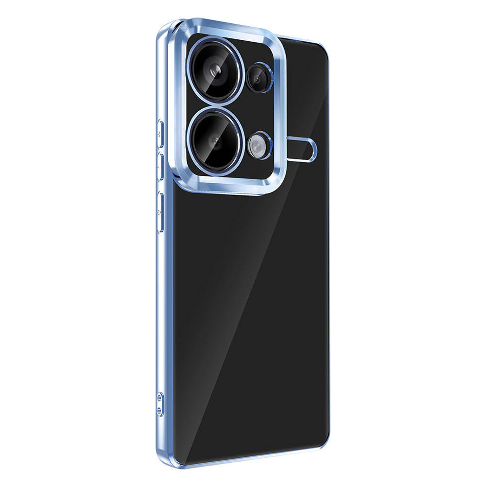 Xiaomi Redmi Note 13 Pro 4G Case Camera Protection Logo Showing Zore Omega Cover Sierra Blue