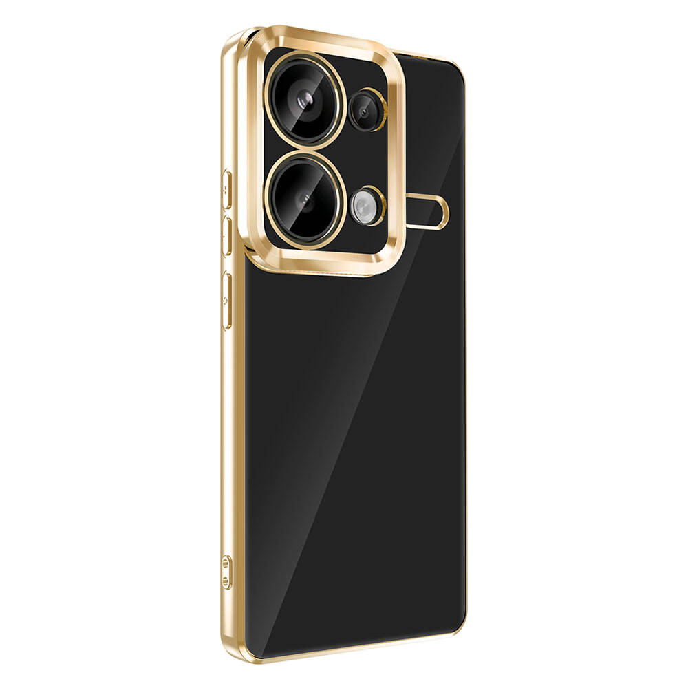 Xiaomi Redmi Note 13 Pro 4G Case Camera Protection Logo Showing Zore Omega Cover Deep Purple 