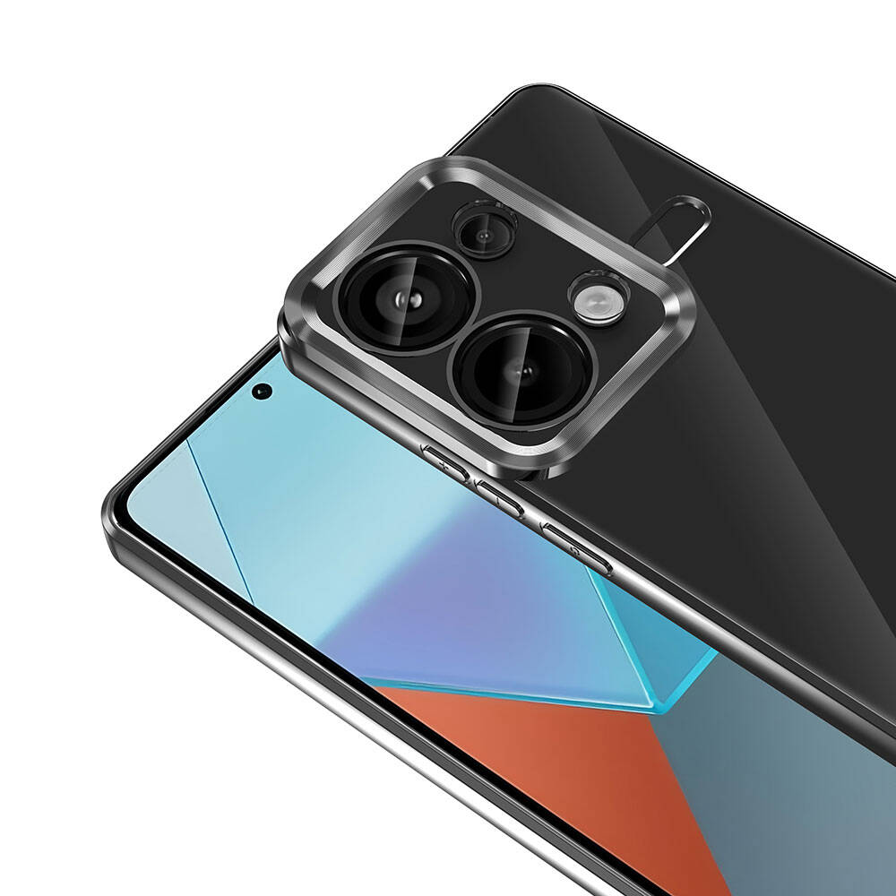 Xiaomi Redmi Note 13 Pro 4G Kılıf Kamera Korumalı Logo Gösteren Zore Omega Kapak Siyah