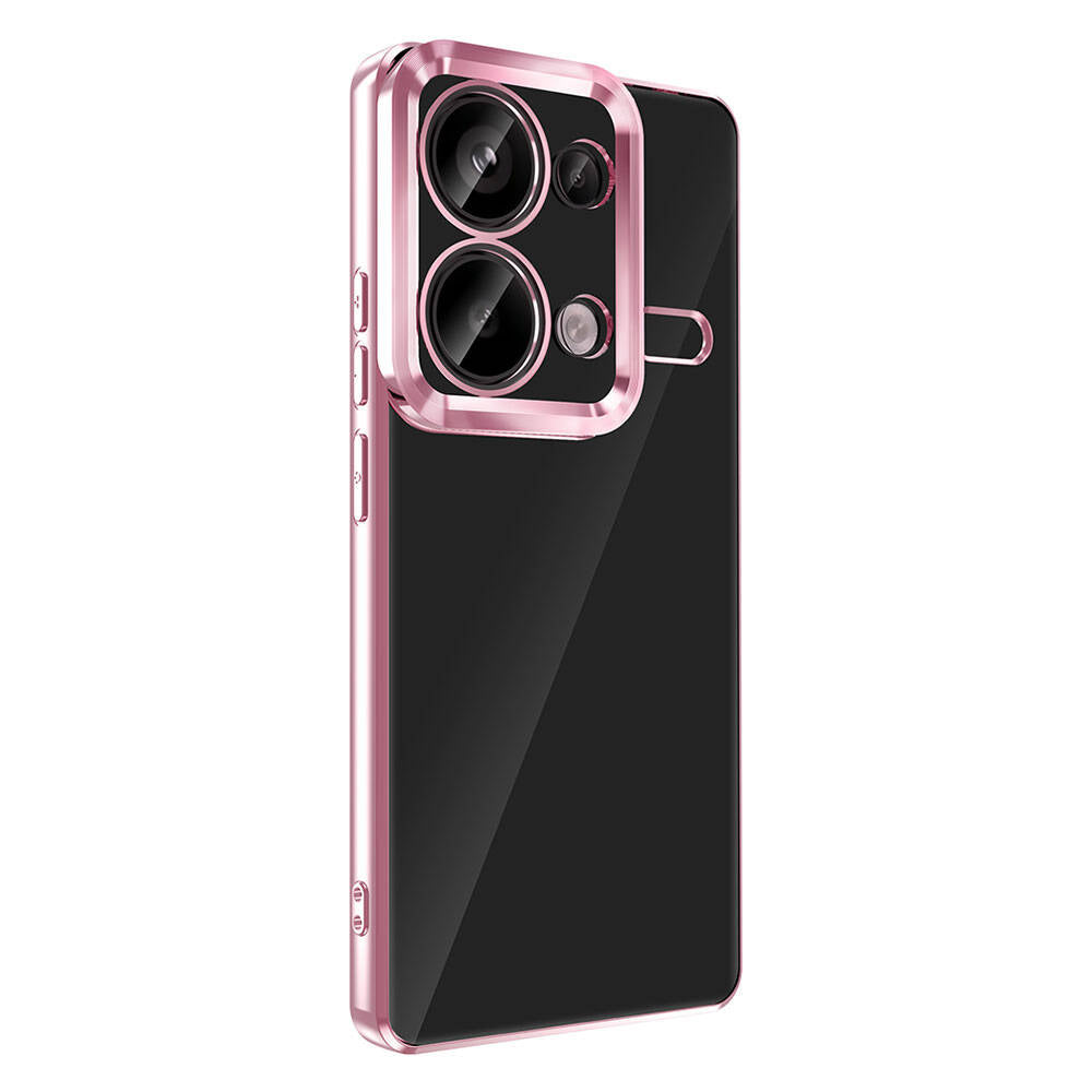 Xiaomi Redmi Note 13 Pro 4G Case Camera Protection Logo Showing Zore Omega Cover Lilac 
