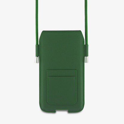 Lacoste Orjinal Lisanslı Çapraz Vücut Askılı PU Pike Desenli 6.7 inç'e Kadar Universal Kılıf Lacivert