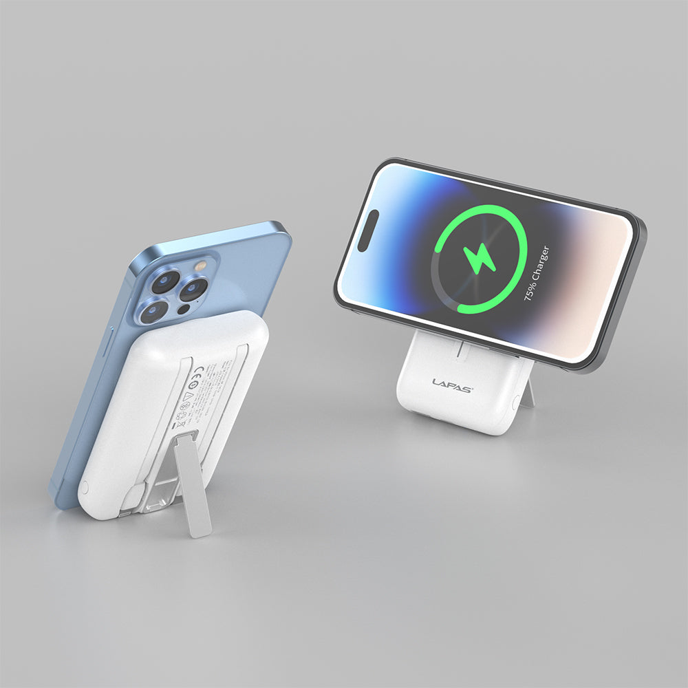 Lapas LP-PW004 Akıllı Saat Kablosuz Şarj Özellikli Wireless Powerbank 10000mAh 15W Beyaz