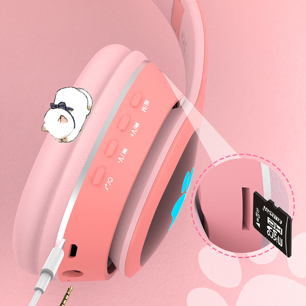 Lapas P40 Kedi Kulaklı Tasarımlı RGB Işıklı Bluetooth Kulaklık