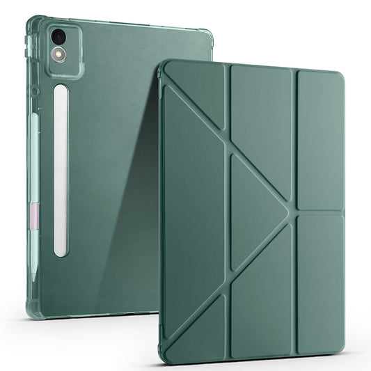 Lenovo Idea Tab Pro 12.7 TB-373FU Case Zore Tri Folding Stand Case with Pen Compartment Dark Green 