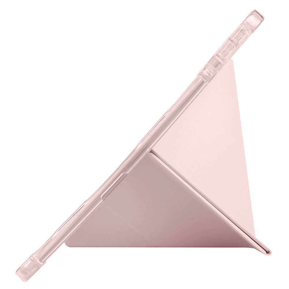 Lenovo M11 TB-330FU Case Zore Tri Folding Stand Case with Pen Compartment Rose Gold 