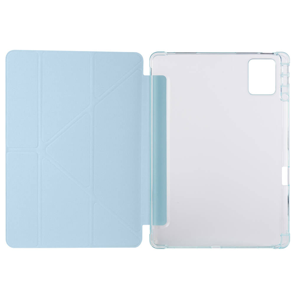 Lenovo M11 TB-330FU Case Zore Tri Folding Stand Case with Pen Compartment Blue 