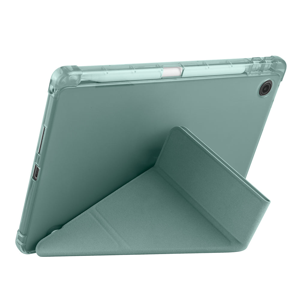Lenovo Tab TB-311FU Case Zore Tri Folding Stand Case with Pen Compartment Dark Green