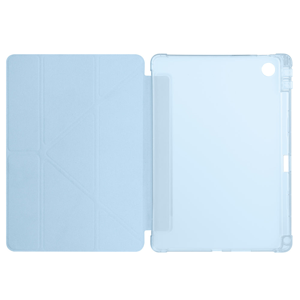 Lenovo Tab TB-311FU Case Zore Tri Folding Stand Case with Pen Compartment Blue