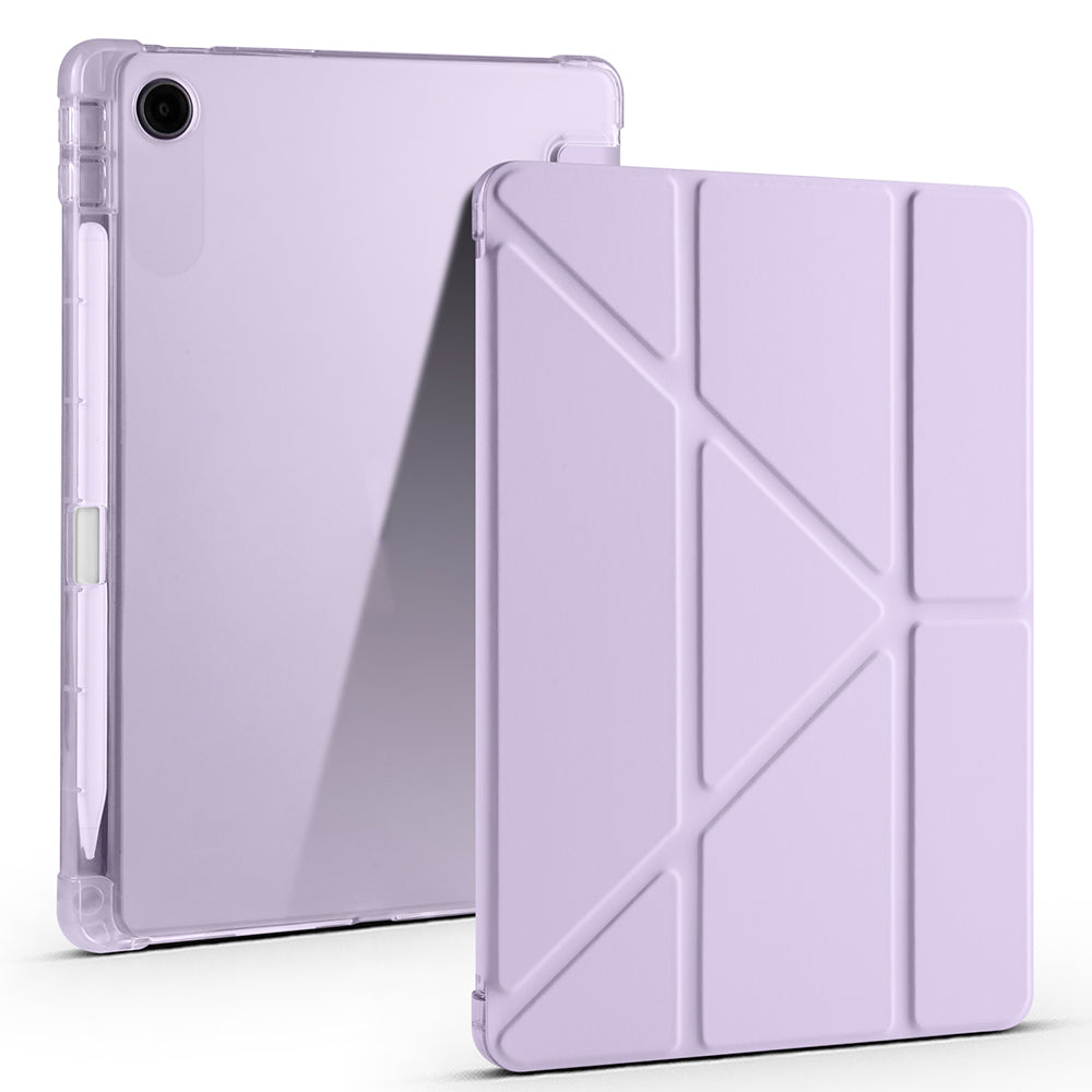 Lenovo Tab TB-311FU Case Zore Tri Folding Stand Case with Pen Compartment Lilac