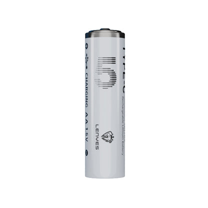 Lenyes AA105 Type-C Şarj Portlu Şarj Edilebilir AA Lityum-ion Pil 2800mWh 1.5V 2 Adet Beyaz