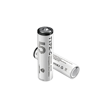 Lenyes AA105 Type-C Şarj Portlu Şarj Edilebilir AA Lityum-ion Pil 2800mWh 1.5V 2 Adet Beyaz