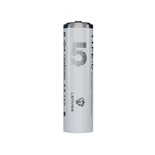 Lenyes AA105 Type-C Şarj Portlu Şarj Edilebilir AA Lityum-ion Pil 2800mWh 1.5V 2 Adet Beyaz