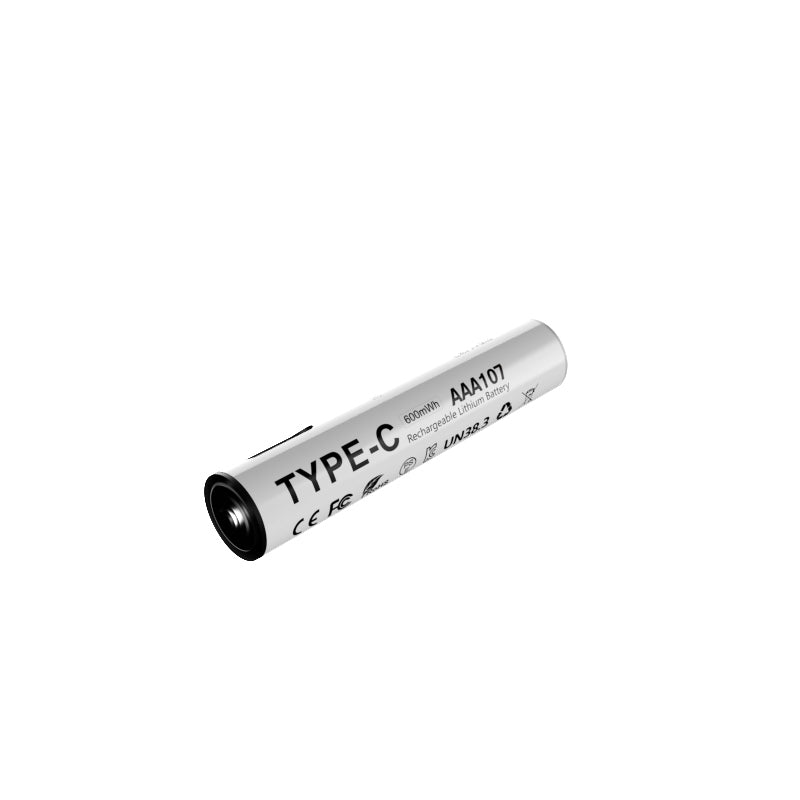 Lenyes AAA107 Type-C Şarj Portlu Şarj Edilebilir AAA Lityum-ion Pil 600mWh 1.5V 2 Adet Beyaz