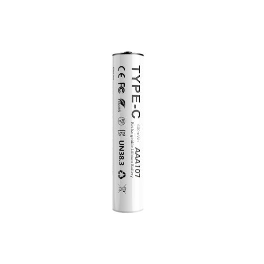 Lenyes AAA107 Type-C Şarj Portlu Şarj Edilebilir AAA Lityum-ion Pil 600mWh 1.5V 2 Adet Beyaz