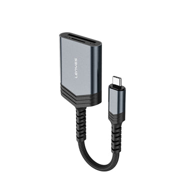 Lenyes AX137 2in1 Type-C to TF/SD Card Converter Black 