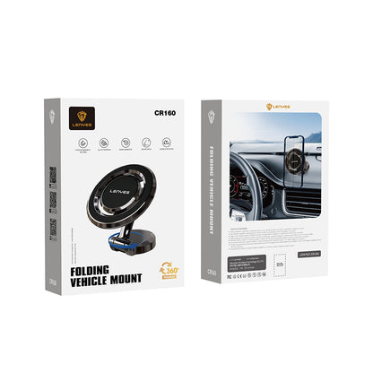 Lenyes CR160 Magnetik M-safe 360° Oynar Başlıklı Araç İçi Telefon Tutucu Siyah