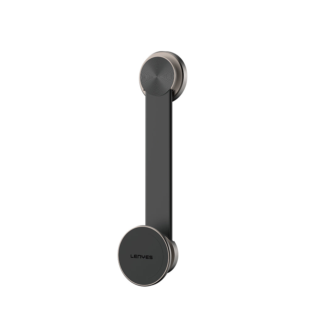 Lenyes CR171 Magnetik M-safe Uyumlu Bükülebilen Eğimi ve Düz Zemin Araç Telefon Tutucu Siyah