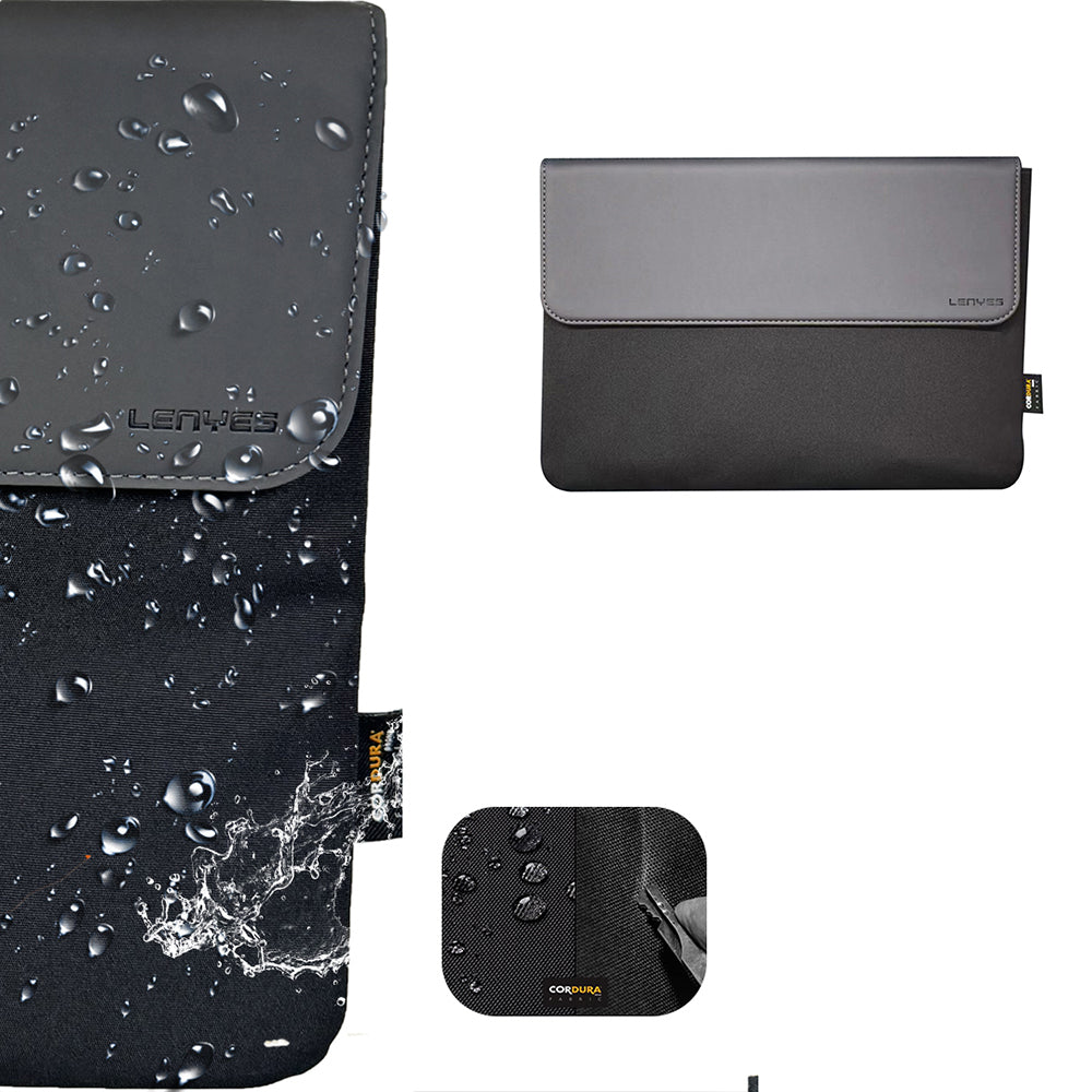Lenyes LB503 Shock Absorbing Waterproof PU Cordura Fabric 13-14 inch Laptop Bag Black