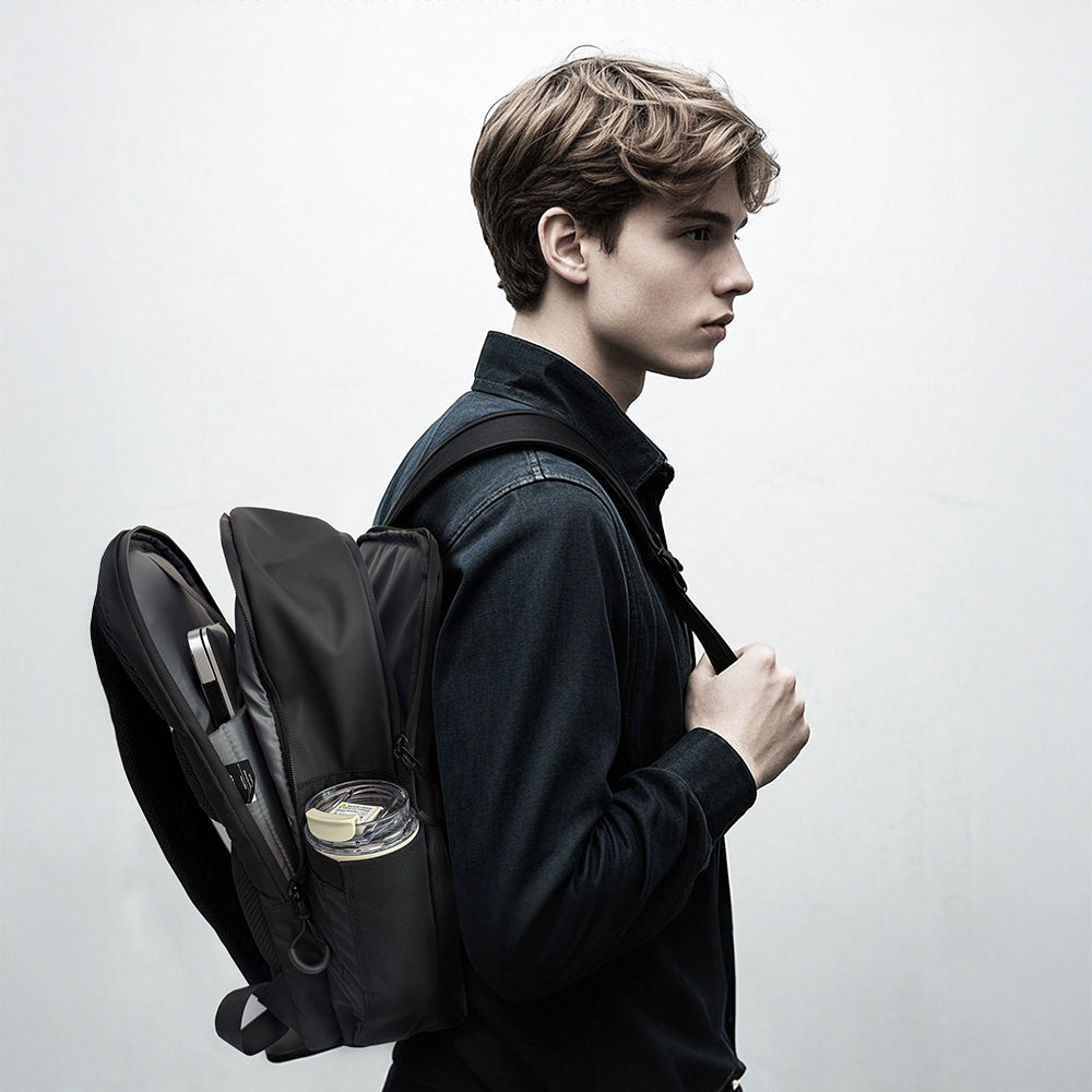 Lenyes LB572 Creator Serisi Su Geçirmez Polyester Kumaş Şok Emici Katmanlı Sırt Çantası Siyah