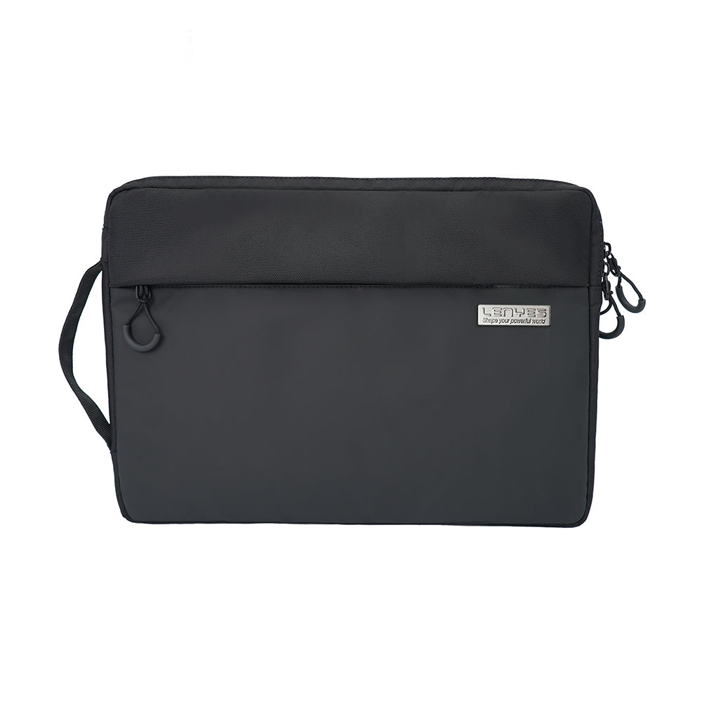 Lenyes LB576 Creator Serisi Darbe Emici Su Geçirmez Polyester Kumaş 15-16 inç Laptop Çantası Siyah