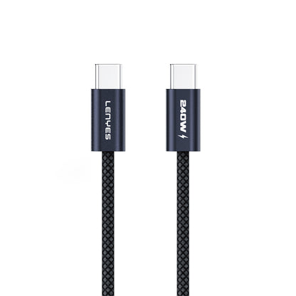 Lenyes LC522 Type-C to Type-C Hızlı Şarj Özellikli Data ve Şarj Kablosu 240W 1.2M Siyah