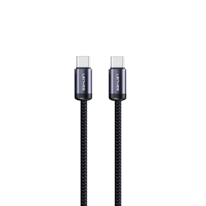 Lenyes LC537 Type-C to Type-C Hızlı Şarj Özellikli Örgülü Data ve Şarj Kablosu 60W 1M Siyah