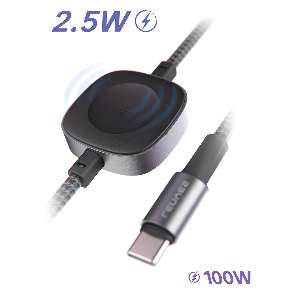 Lenyes LC540 Type-C to Type-C + Akıllı Saat Şarj Kablosu 100W 1.2M Siyah