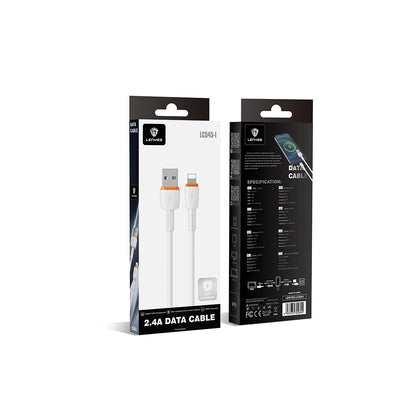 Lenyes LC545 USB to Lightning Hızlı Şarj Özellikli Data ve Şarj Kablosu 12W 1M Beyaz