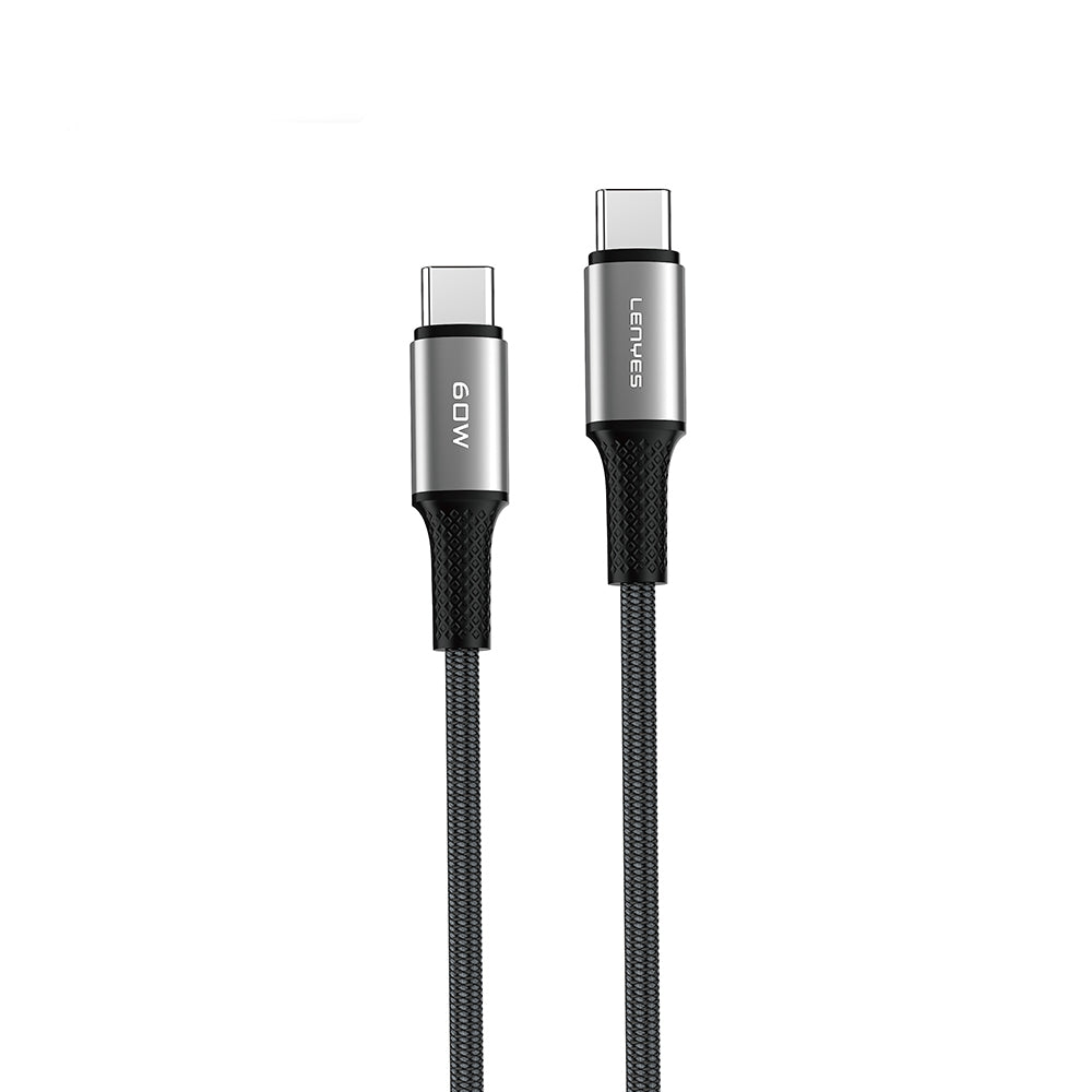 Lenyes LC560 Type-C to Type-C Örgü Tasarımlı Hızlı Şarj Özellikli Data ve Şarj Kablosu 60W 2M