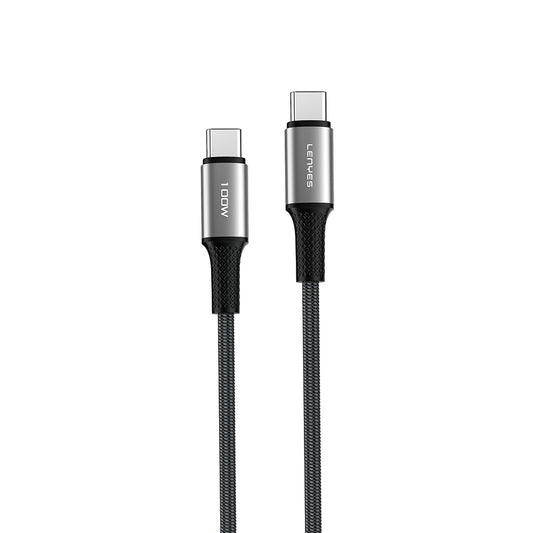 Lenyes LC561 Type-C to Type-C PD Örgü Tasarımlı Hızlı Şarj Özellikli Data ve Şarj Kablosu 100W 1M