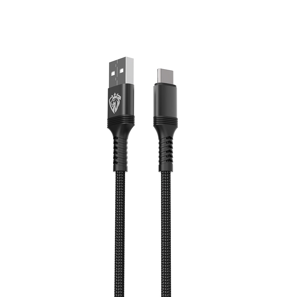 Lenyes LC980 USB-A to Type-C Hızlı Şarj Özellikli Örgülü Data ve Şarj Kablosu 1M 2.4A Siyah