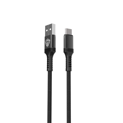 Lenyes LC980 USB-A to Type-C Hızlı Şarj Özellikli Örgülü Data ve Şarj Kablosu 1M 2.4A Siyah