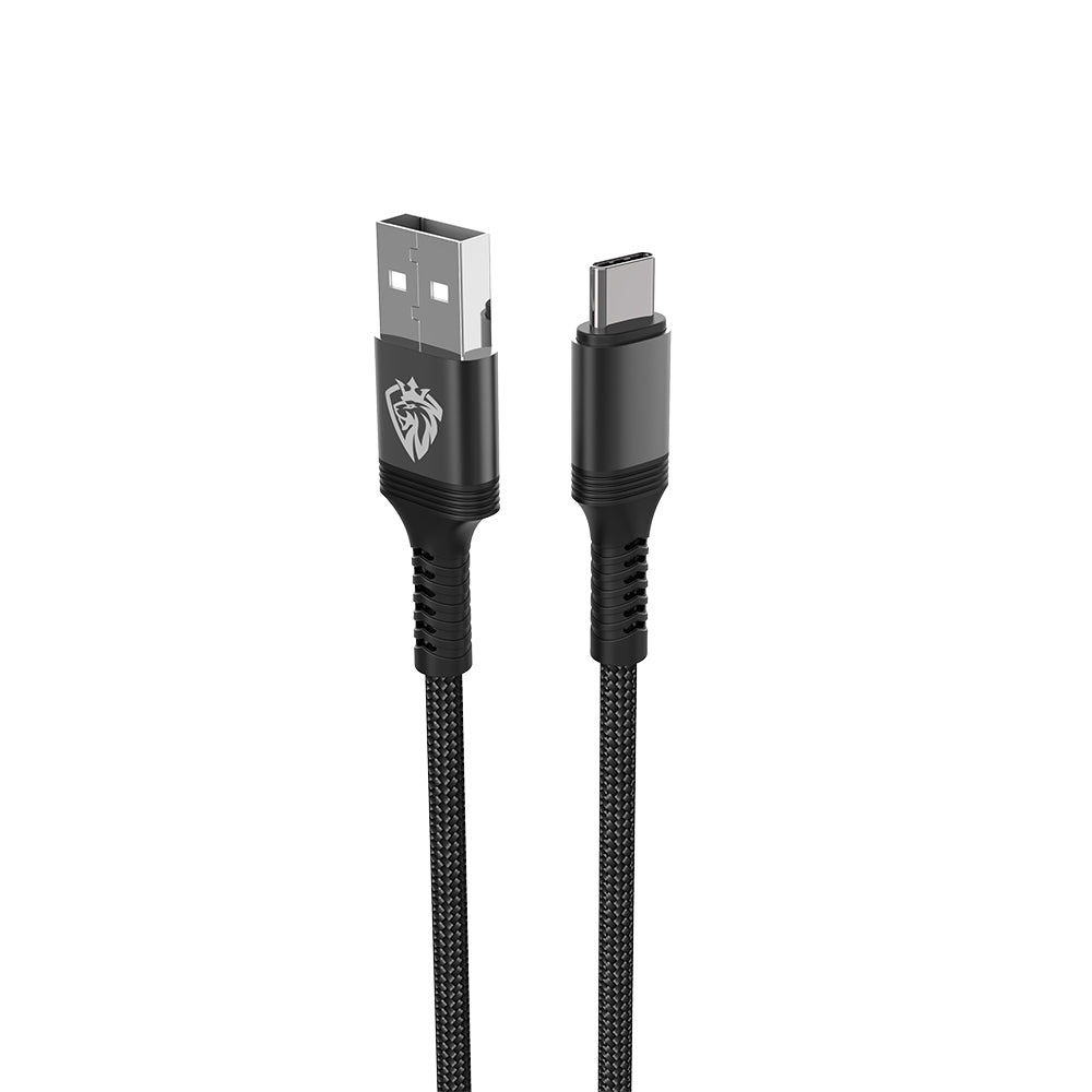 Lenyes LC980 USB-A to Type-C Hızlı Şarj Özellikli Örgülü Data ve Şarj Kablosu 1M 2.4A Siyah