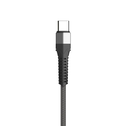 Lenyes LC987 USB-A to Type-C Hızlı Şarj Özellikli Örgülü Data ve Şarj Kablosu 1M 2.4A Siyah