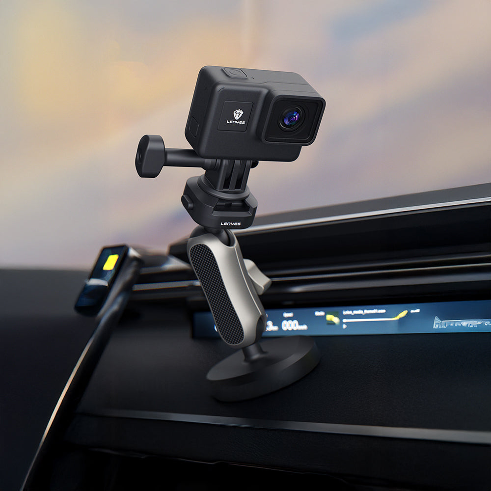 Lenyes LCT105 Teleskopik Vantuzlu Tasarım Aksiyon Kamera Tutucu Siyah