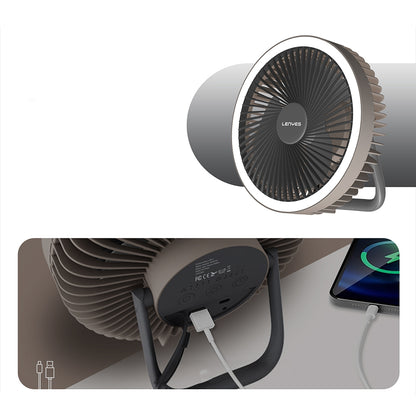 Lenyes LHF11 Led Işıklı 4 Kademeli Çok Fonksiyonlu Soğutucu Fan Beyaz