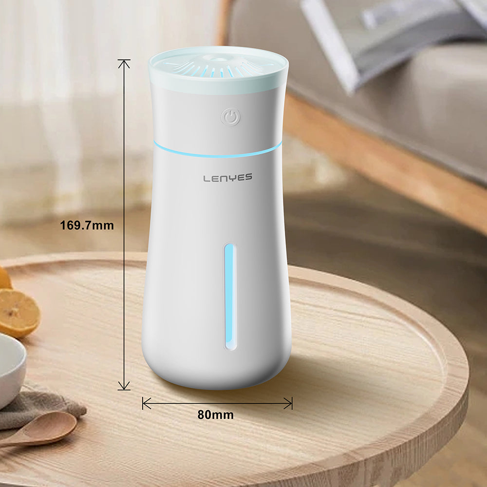 Lenyes LHU03 Vazo Tipi RGB Atmosfer Işıklı Nano Sprey Sessiz Hava Nemlendirici Beyaz