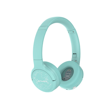 Lenyes LKH31 Ayarlanabilir Çocuklara Özel Kulak Üstü Kablolu ve Bluetooth Kulaklık v5.4 Yeşil