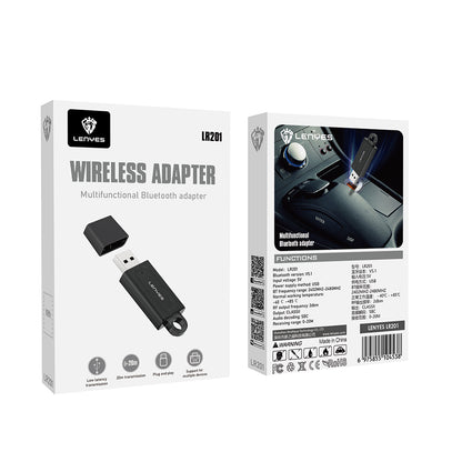 Lenyes LR201 USB Bluetooth 5.1 Wireless Transmitter Adaptör Siyah